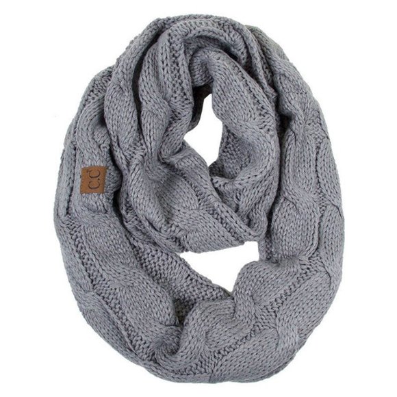 C.C 3pc Knit Warm Pom Beanie Gloves Scarves Set